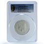 Kazakhstan 2 tenge Kokbori Sky Wolf MS 70 PCGS 2 oz silver coin 2025