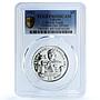 Liberia 5 dollars Ayrton Senna KM-78 Formula One Car PR 69 PCGS silver coin 1992