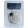 Liberia 20 dollars Spain KM-1257 Architecture Church PR 69 PCGS silver coin 2001