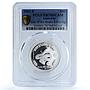 Australia 50 cents Year Snake KM-535 Lunar Series 1 PR 70 PCGS silver coin 2001