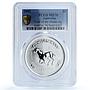 Australia 1 dollar Year Horse KM-580 Lunar Series 1 MS 70 PCGS silver coin 2002