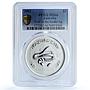 Australia 1 dollar Year Snake KM-536 Lunar Series 1 MS 66 PCGS silver coin 2001