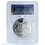 Kyrgyzstan 10 som Snow Leopard KM-53 Fauna Cat PR 69 PCGS silver coin 2012