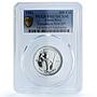 Costa Rica 300 colones Santamaria KM-207 Anniversary PR 67 PCGS silver coin 1981