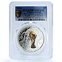 Solomon Islands 5 dollars Trophy Football World Cup PR 70 PCGS silver coin 2018