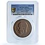 Germany Third Reich Erich Ludendorf Matte WIEN C-11 SP 65 PCGS copper medal 1937