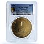 Djibouti 1 francs French 50th Anniversary KM-37 MS 65 PCGS AlBronze coin 1999