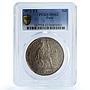Peru 1 sol Republic KM-196.3 Seated Liberty MS 62 PCGS silver coin 1872 YJ