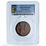 Catalonia Spain 10 centimos Catalanist Union Cal-133 MS 63 PCGS copper coin 1900