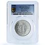New Zealand 1/2 crown George VI Centennial KM-14 MS 64 PCGS silver coin 1940