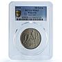 Bulgaria 10 leva Boris III KM-40b Khan Krum Horseman MS63 PCGS NiSteel coin 1943