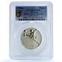 Germany Football World Cup Mexico Dali Type 1 Matte MS 65 PCGS silver medal 1986