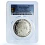 Germany Football World Cup Mexico Beckenbauer MS 66 PCGS silver medal 1986