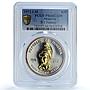 Minerva 35 dollars Fantasy Gilt X#1 Helmeted Woman PR 66 PCGS silver coin 1973