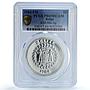 Belize 5 dollars Elizabeth II KM-96a Toucan Bird PR 69 PCGS silver coin 1984