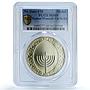 USA Franklin Mint Shalom Menorah Holiday MS 69 PCGS bronze medal 1966 - 1969