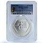 Mexico 5 pesos Mascaron Dios Chaac KM-577 Precolombina MS69 PCGS Ag coin 1994