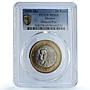 Mexico 20 pesos Republic KM-638 Millennium Paz MS 65 PCGS bimetal coin 2000
