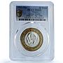 Mexico 20 pesos Republic Longer Stems KM-561 Hidalgo MS63 PCGS bimetal coin 1993