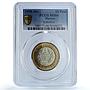 Mexico 10 pesos Republic KM-616 Aztec Sun MS 66 PCGS bimetal coin 1998