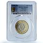 Mexico 10 pesos Republic KM-616 Aztec Sun MS 65 PCGS bimetal coin 1998
