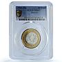 Mexico 10 pesos Republic KM-553 Aztec Sun MS 67 PCGS bimetal coin 1992