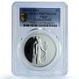 Egypt 5 pounds Goddess Neith KM-788 Treasures Statue PR 67 PCGS silver coin 1994
