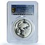 Costa Rica 50 colones Green Turtle KM-200a Fauna PR 70 PCGS silver coin 1974
