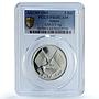 Ajman 5 riyals Rashid KM-3.1 Chicken Bird PR 65 PCGS silver coin 1969