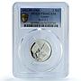 Ajman 2 riyals Rashid KM-2.1 Chicken Bird PR 66 PCGS silver coin 1969