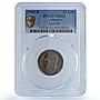 Albania Italian 0.10 lek Victor Emmanuel III KM-28 MS 63 PCGS AlBronze coin 1940