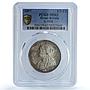 Great Britain 1/2 crown Queen Victoria KM-782 S-3938 MS 62 PCGS silver coin 1897