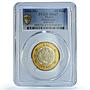 Mexico 10 pesos Millennium Aztec Rev. KM-636 MS 67 PCGS bimetal coin 2000