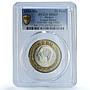Mexico 20 pesos Republic Longer Stems KM-561 Hidalgo MS65 PCGS bimetal coin 1993