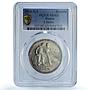Russia USSR 1 rouble Republic 2 Stems Y#90.1 MS 63 PCGS silver coin 1924