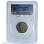 Spain 1 peseta Alfonso XIII KM-706 Calico-41 MS 62 PCGS silver coin 1896 PG V