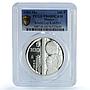 Mexico 100 pesos Football World Cup KM-505 Net Ball PR 68 PCGS silver coin 1985