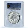 Gibraltar 1 crown Stegosaurus Preserve Dinosaurs PR 66 PCGS silver coin 1993