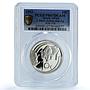 South Africa 10 cents Black Rhinoceros KM-356 Fauna PR 67 PCGS silver coin 2003