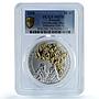 Rwanda 50 francs Gorilla Gilt KM-46 African Ounce MS 70 PCGS silver coin 2008