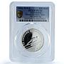 Transnistria 100 roubles Ski Jump KM-81 Turin Olympics PL 70 PCGS Ag coin 2006