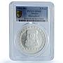 Mexico 5 pesos Huehueteotl KM-649 Precolombina Aztec MS 68 PCGS silver coin 1993