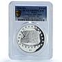 Mexico 5 pesos Serpiente Craneo KM-666 Precolombina PR 69 PCGS silver coin 1998