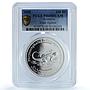 Armenia 100 dram Toad Agama KM-178 Fauna Lizard PR 68 PCGS silver coin 2008