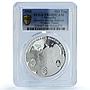 Mongolia 500 togrog Moscow Beijing Railroad No Trains PR68 PCGS silver coin 1995