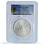 Mexico 1 onza Libertad Type 1 PLATA PURA KM-494.2 MS 68 PCGS silver coin 1991