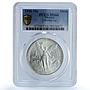 Mexico 1 onza Libertad Angel of Independence KM-494.2 MS66 PCGS silver coin 1990