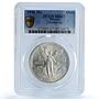 Mexico 1 onza Libertad Angel of Independence KM-494.2 MS67 PCGS silver coin 1990