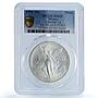 Mexico 1 onza Libertad Type 1 PLATA PURA KM-494.2 MS 69 PCGS silver coin 1991