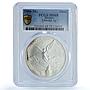 Mexico 1 onza Libertad Angel of Independence KM-613 MS 68 PCGS silver coin 1996